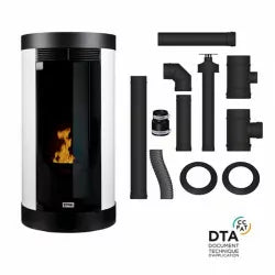 Pack Poêle à granulés étanche Anna + Kit conduits concentrique sortie arrière - 10 Kw