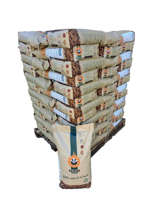 Holzpellets BADGER – Palette 65 Säcke à 15 kg