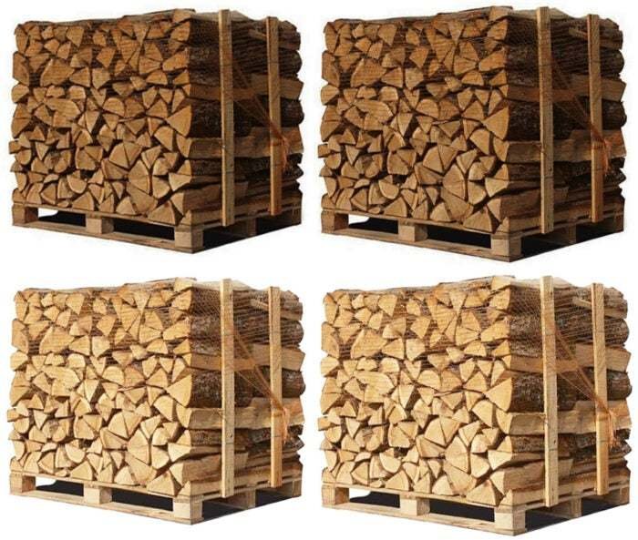 4 X Palettes (2 chêne blanc + 2 Hêtre/Charme) – Bûches de 50 cm
