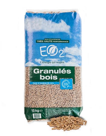 Holzpellets EO2 – Sack 15 kg – DINplus