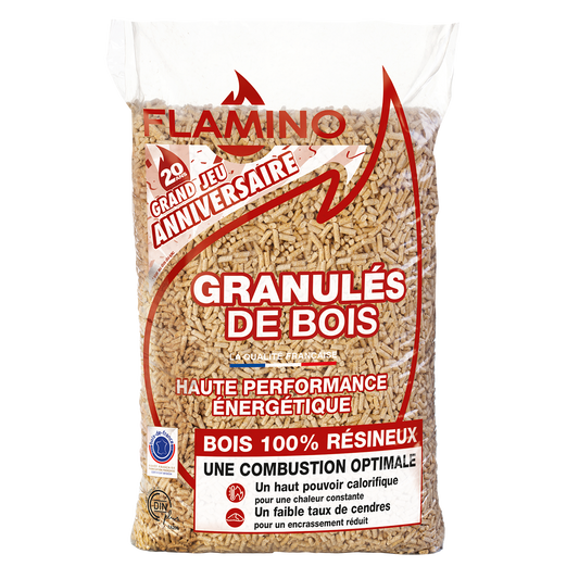 Holzpellets FLAMINO – Palette 72 Säcke à 15 kg – DINplus