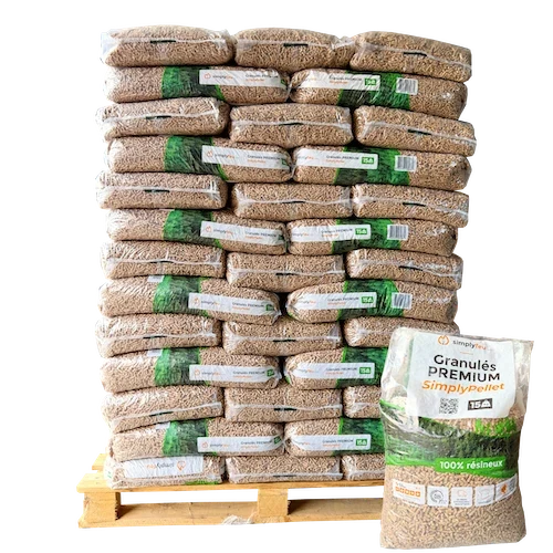 Holzpellets Premium SimplyPellet – Säcke 15 kg – DINplus / ENplus A1